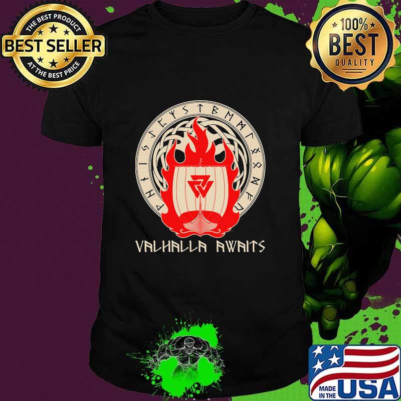 Valhalla Awaits Viking Logo Shirt