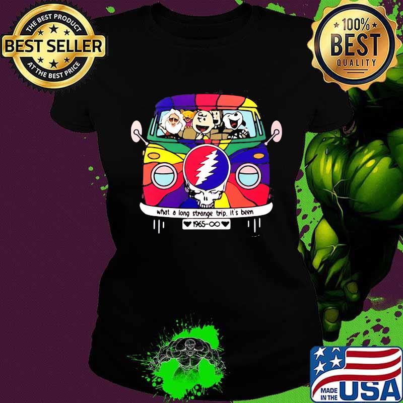 What A Long Strange Trip Its Been Bus Snoopy And Friends Dark Star Grateful Dead Steal Shirt Ladies tee What A Long Strange Trip Its Been Bus Snoopy And Friends Dark Star Grateful Dead Steal Shirt Ladies tee