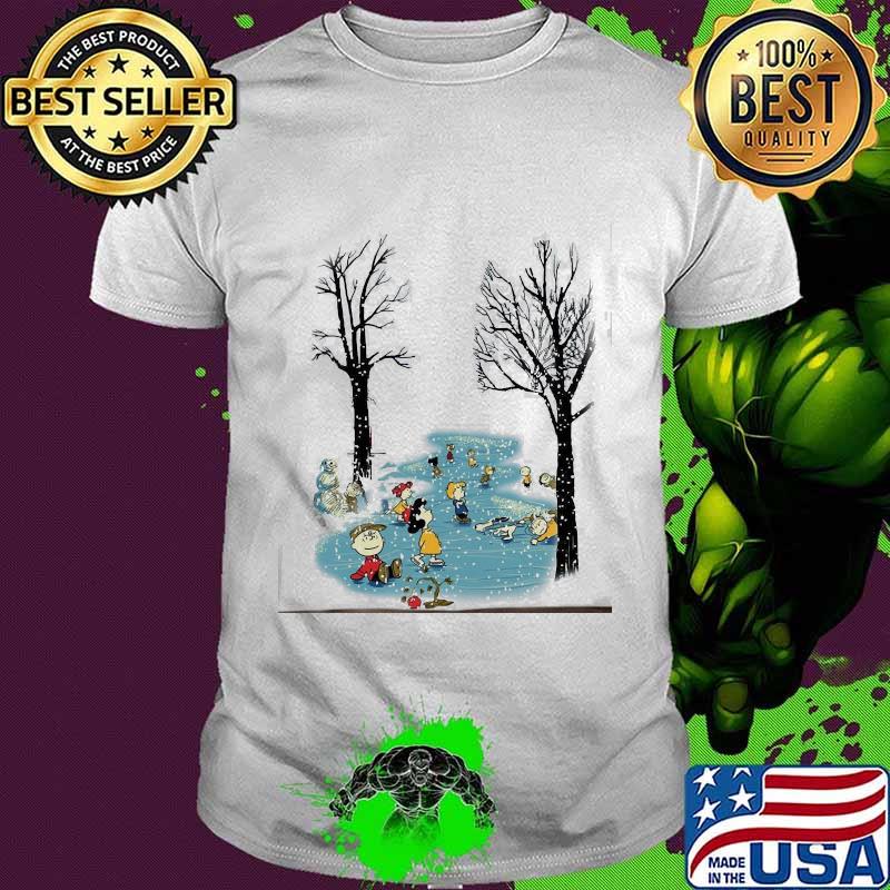 Winter Snoopy Peanuts Playing Snow Xmas Shirt