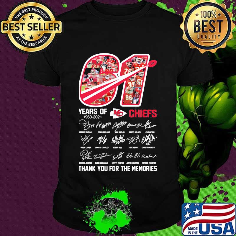 61 Years Of Chiefs 1960 2021 Signature Shirt
