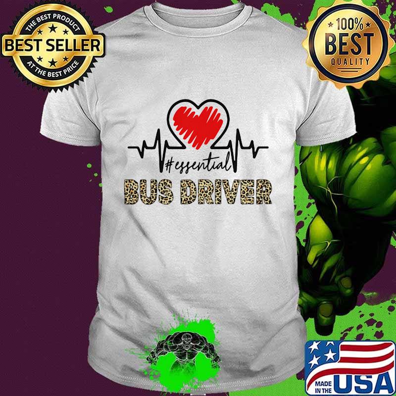 Bus Driver Heart Beat Leopard Shirt