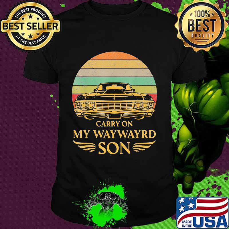 Carry On My Waywayrd Son Car Vintage Sunset Shirt