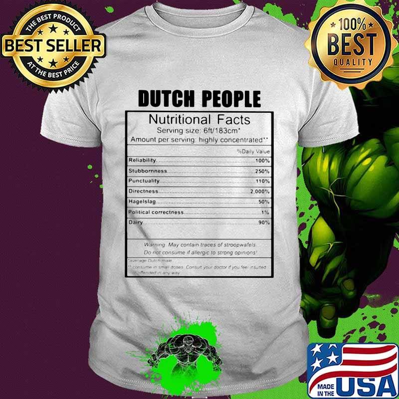Dutch People Nutritional Facts Weight Lifting Shirt