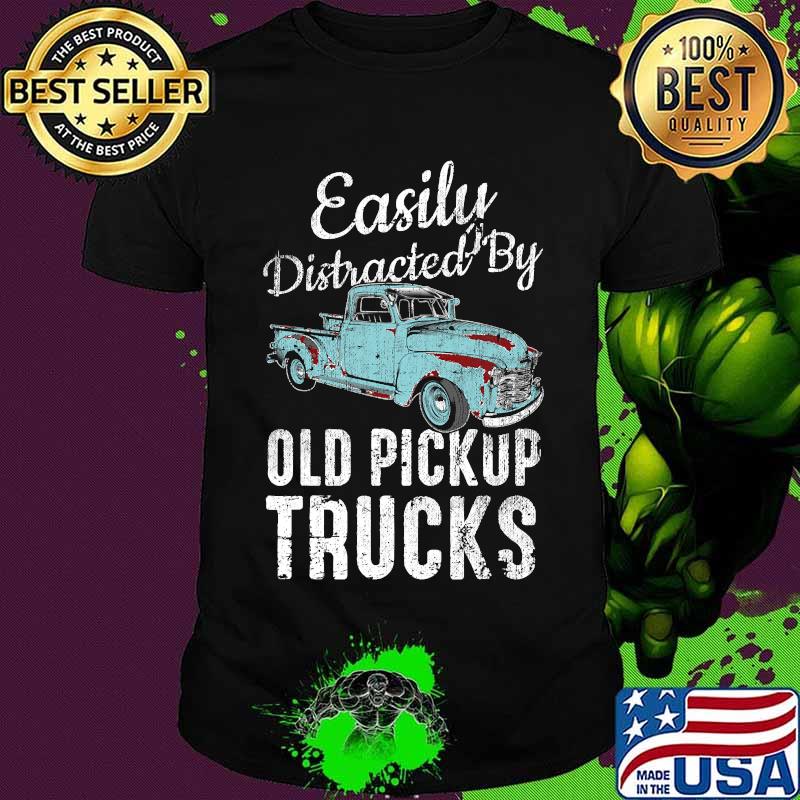Easily Distracted By Old Pickup Trucks Watercolor Graphic Shirt