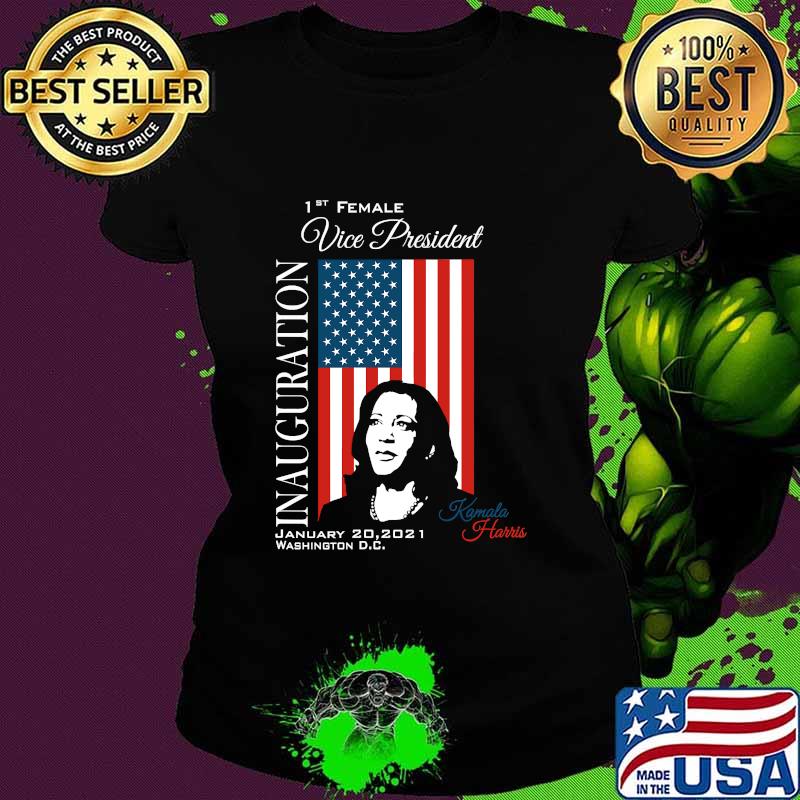 Inauguration 2021 Souvenir First Female Vp Harris Biden American Flag Shirt Ladies tee Inauguration 2021 Souvenir First Female Vp Harris Biden American Flag Shirt Ladies tee