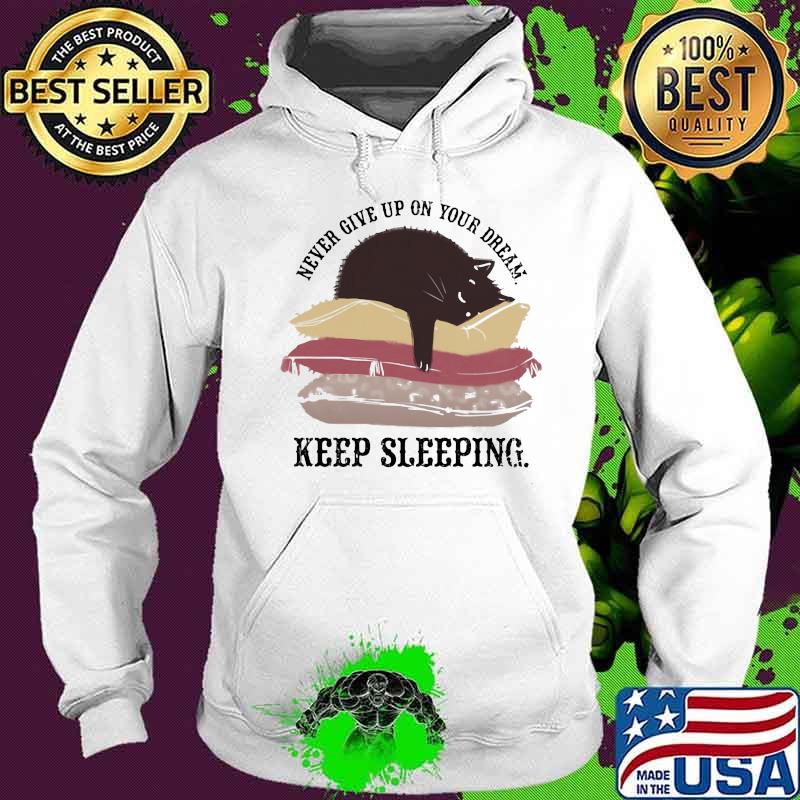 Never Give Up On Your Dream Keep Sleeping Cats Lying On Pillow Shirt Hoodie Never Give Up On Your Dream Keep Sleeping Cats Lying On Pillow Shirt Hoodie