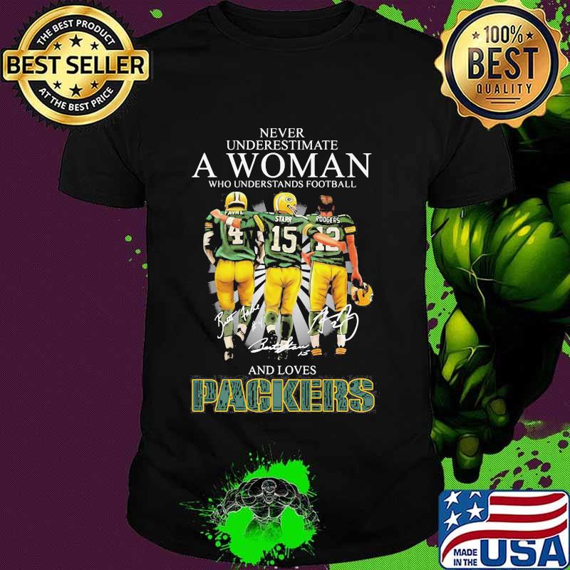 Never Underestimate A Woman Who Understand Football And Loves Packers Signature Shirt