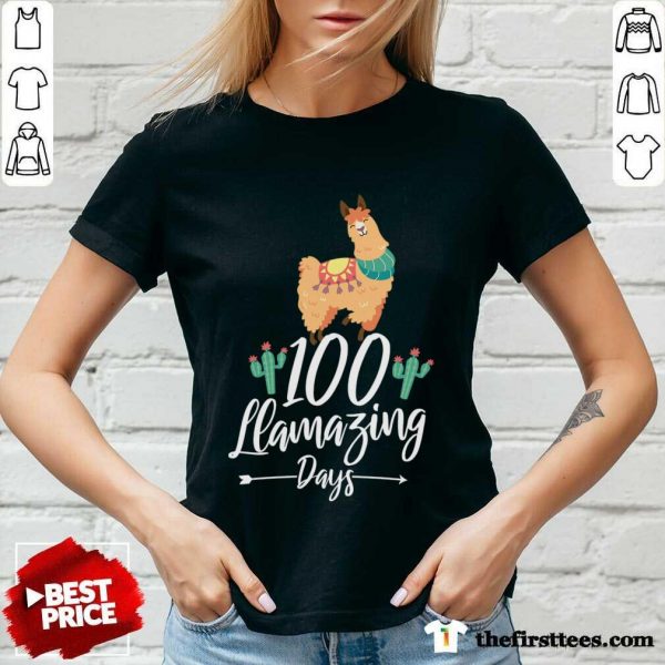 official-100-llamazing-days-llama-100th-day-of-school-teacher-kids-v-neck-600x600-1.jpg