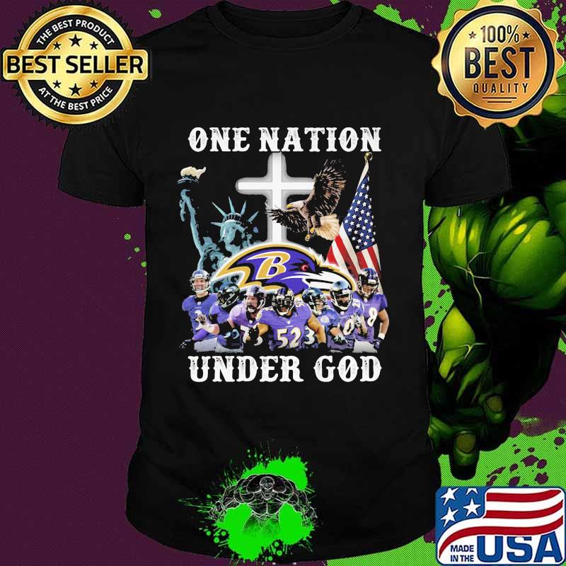 One Nation Under God Baltimore Ravens American Flag Shirt