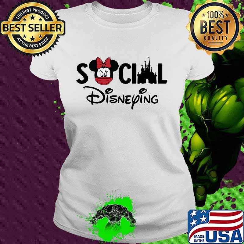 Social Disneying Mickey Mouse Girl Wear Mask Shirt Ladies tee Social Disneying Mickey Mouse Girl Wear Mask Shirt Ladies tee