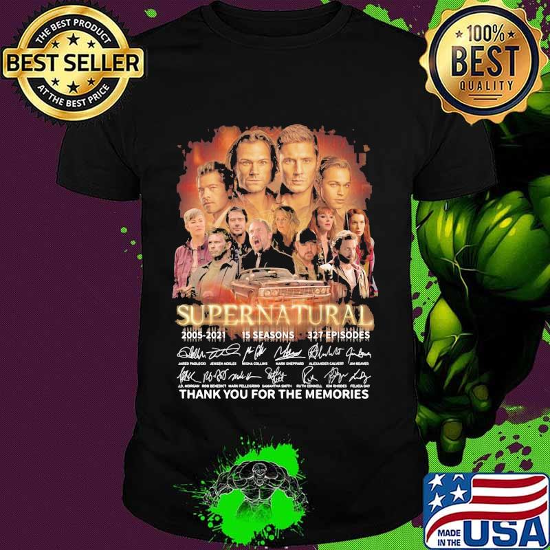 Supernatural 2005 2021 15 Seasons Thank You For The Memories Signature Shirt