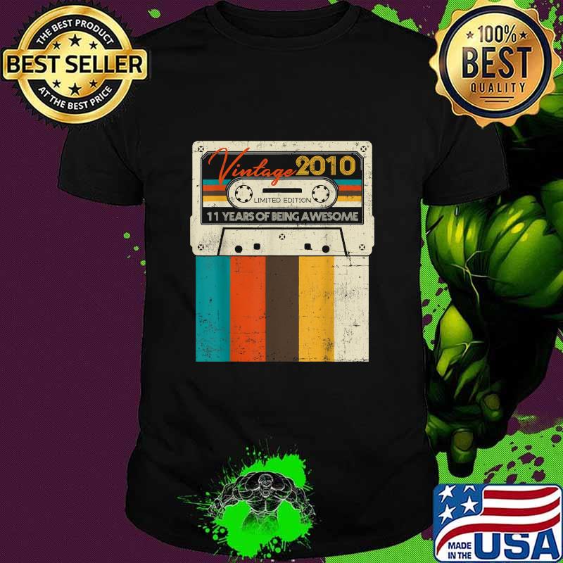 Vintage Made In 2010 11 Years Of Being Awesome Quarantine Birthday Shirt