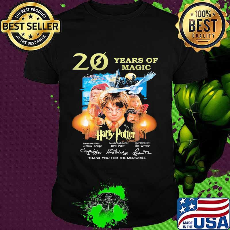 20 Years Of Magic Harry Potter Thank You For The Memories Signature Shirt