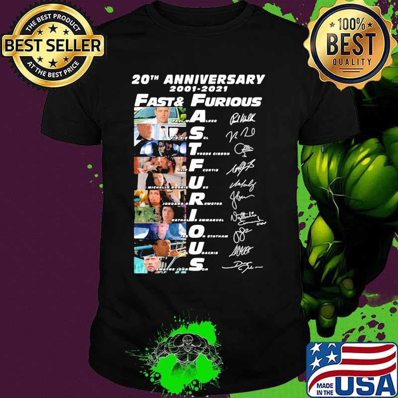 20th Anniversary 2001 2021 Fast And Furious Signature Shirt