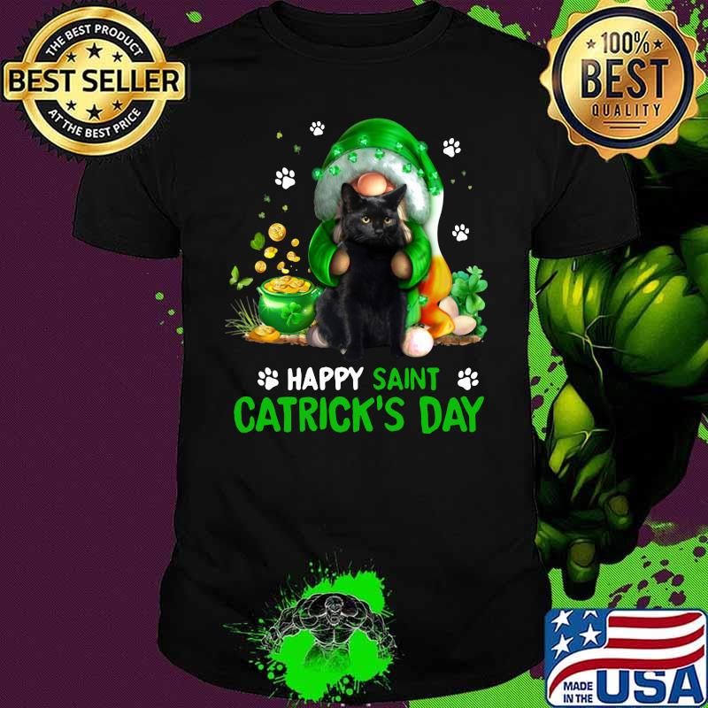 Happy Saint Catrick’s Day Black Cat Irish Gnome Shirt Happy Saint Catrick’s Day Black Cat Irish Gnome Shirt