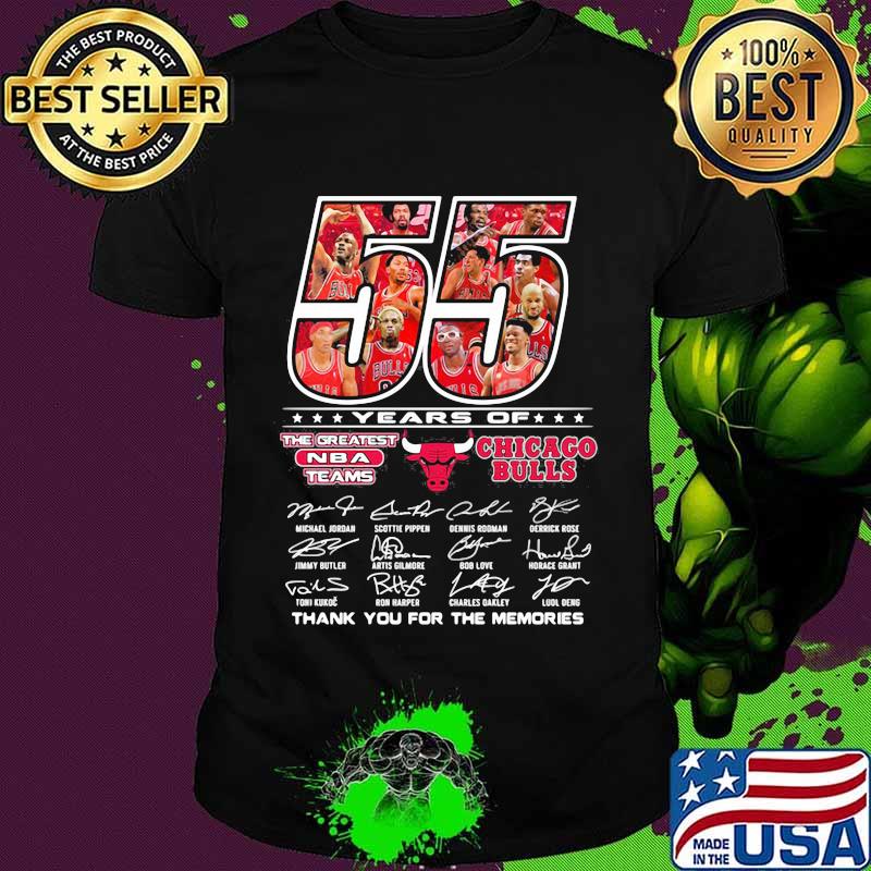 55 Years Of The Greatest Team Chicago Bulls Thank You For The Memories Signature Shirt