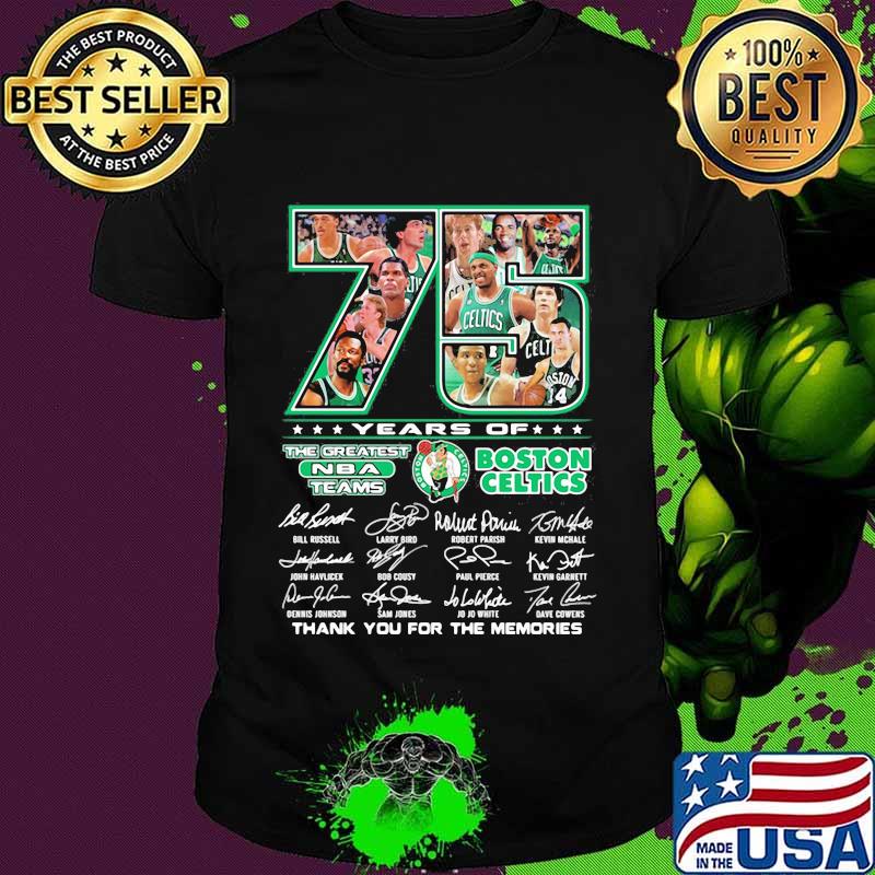 75 Years Of Boston Celtics Thank You For The Memories Signature Shirt