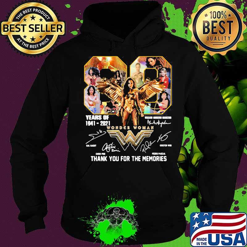 80 Years Of 1941 2021 Wonder Woman Signature Thank You For The Memories Shirt Hoodie 80 Years Of 1941 2021 Wonder Woman Signature Thank You For The Memories Shirt Hoodie