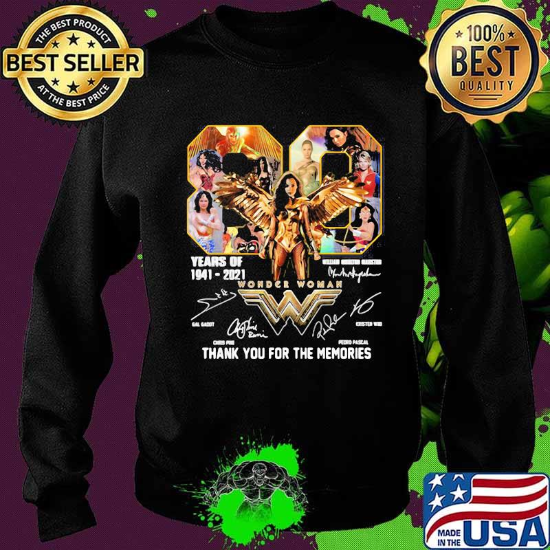80 Years Of 1941 2021 Wonder Woman Signature Thank You For The Memories Shirt Sweater 80 Years Of 1941 2021 Wonder Woman Signature Thank You For The Memories Shirt Sweater