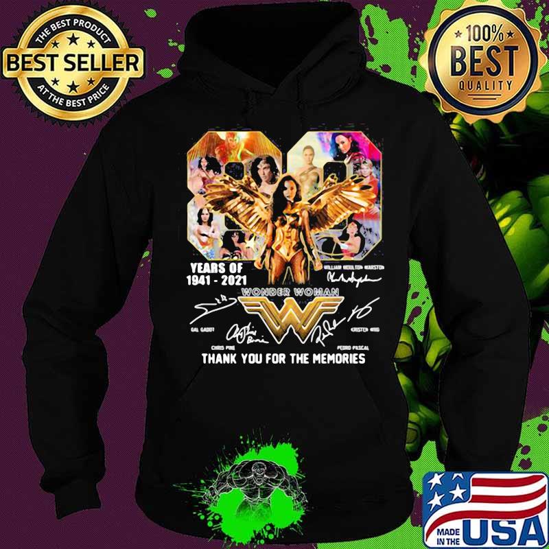 80 years of 1941 2021 wonder woman thank you for the memories signature s Hoodie 80 years of 1941 2021 wonder woman thank you for the memories signature s Hoodie