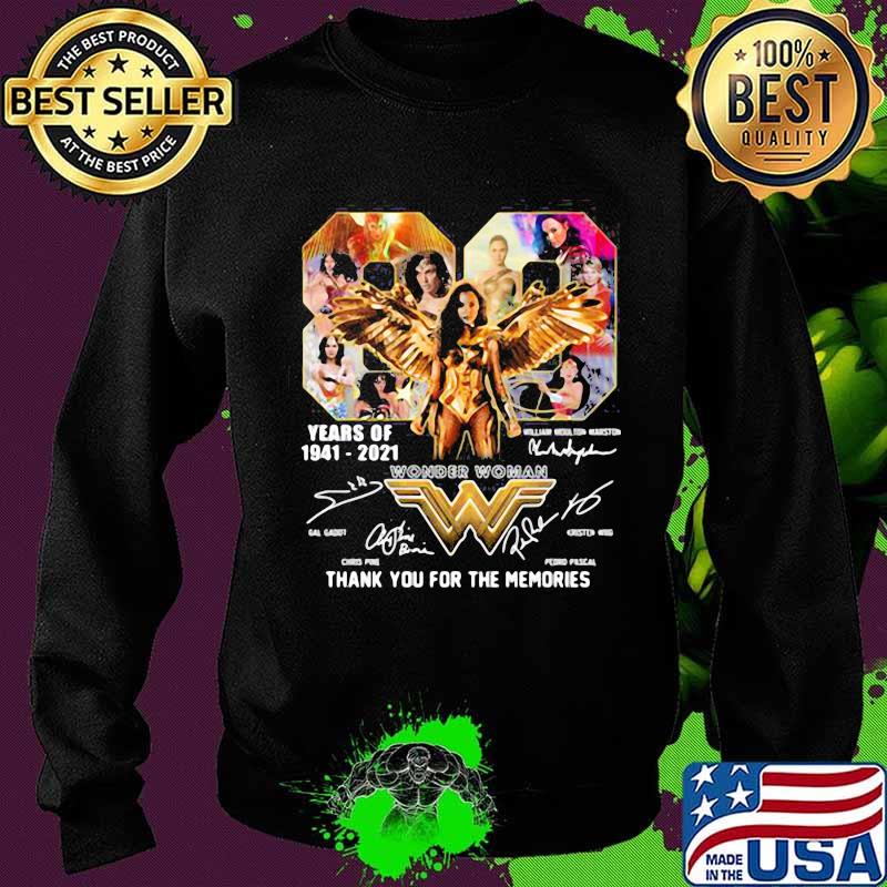 80 years of 1941 2021 wonder woman thank you for the memories signature s Sweater 80 years of 1941 2021 wonder woman thank you for the memories signature s Sweater