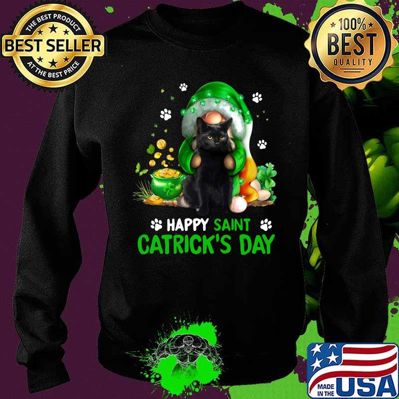 Happy Saint Catrick’s Day Black Cat Irish Gnome Shirt Sweater Happy Saint Catrick’s Day Black Cat Irish Gnome Shirt Sweater