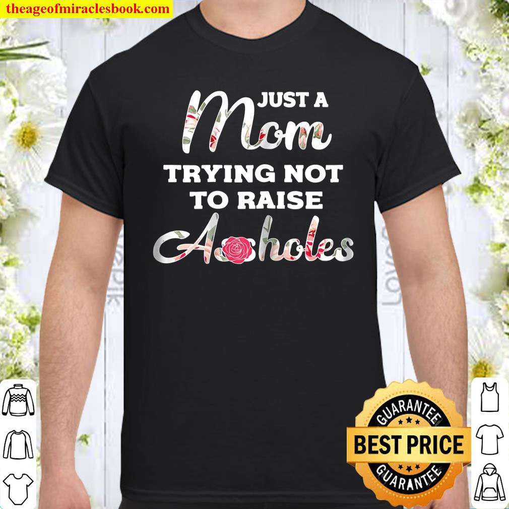 Womens Just A Mom Trying Not To Raise A-Holes shirt hoodie tank top sweater