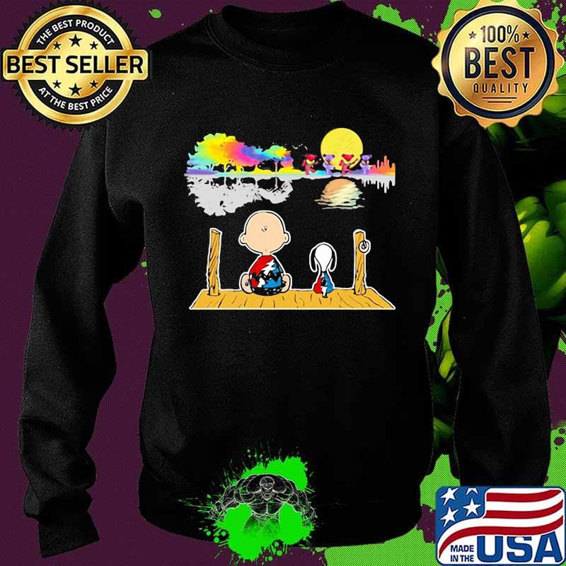 Charlie And Snoopy Watchs Dancing Bear Grateful Dead Shirt Sweater Charlie And Snoopy Watchs Dancing Bear Grateful Dead Shirt Sweater