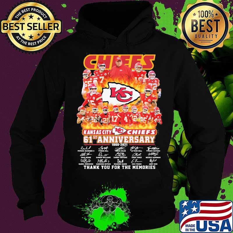 Chiefs Kansas City 61st Anniversary 1960 2021 Thank You For The Memories Signature Shirt Hoodie Chiefs Kansas City 61st Anniversary 1960 2021 Thank You For The Memories Signature Shirt Hoodie