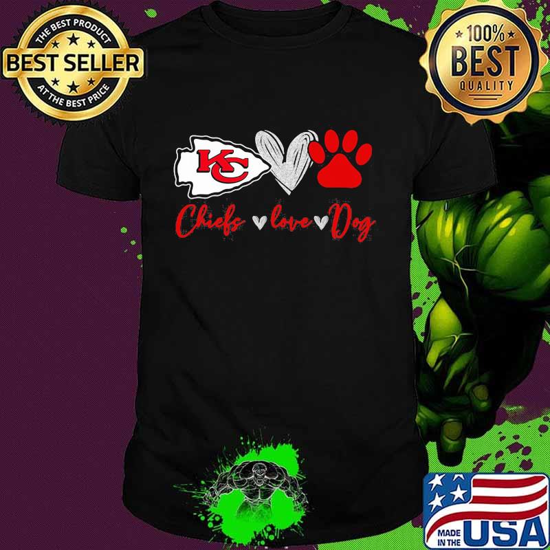 Chiefs Love Dogs Heart Red Football Shirt