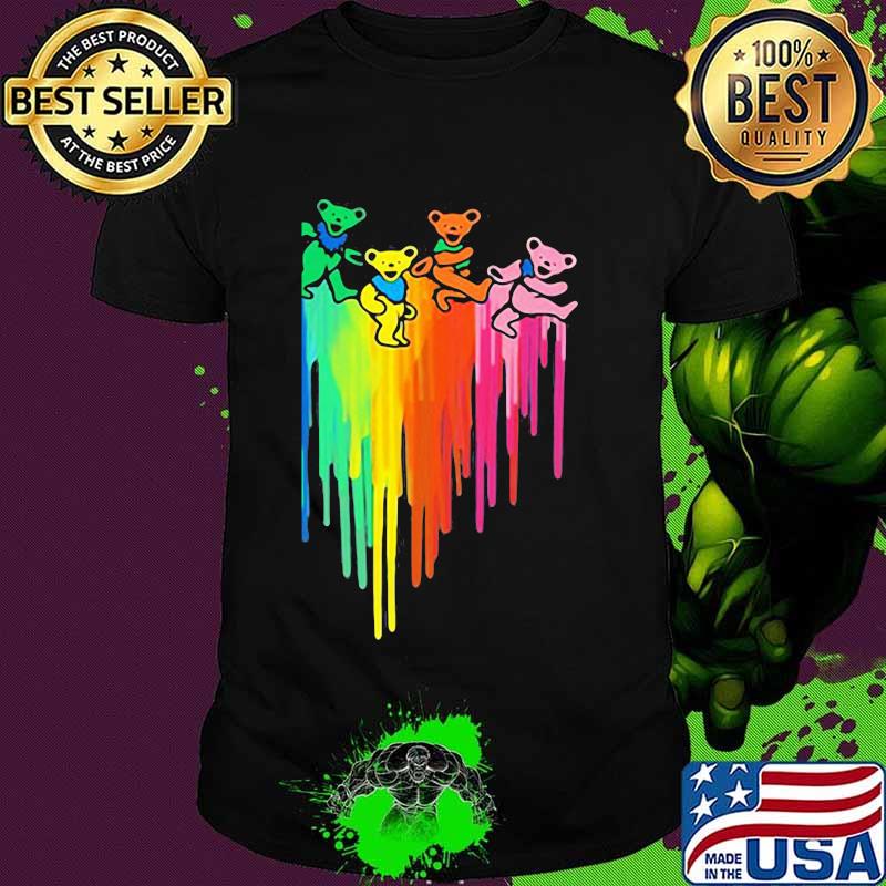 Dacing Bear Grateful Dead Rainbow Shirt