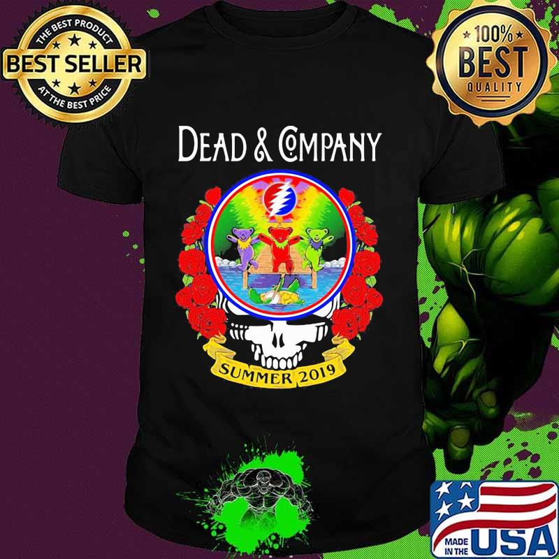Dead And Company Summer 20219 Dancing Bear Grateful Dead Skull Roses Shirt