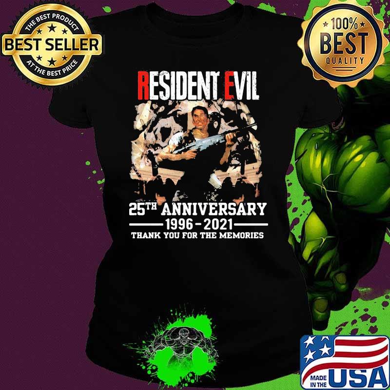 Resident Evil 25th Anniversary 1996 2021 Thank You For The Memories Shirt Ladies tee Resident Evil 25th Anniversary 1996 2021 Thank You For The Memories Shirt Ladies tee