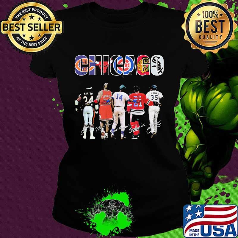 Football Team Chicago Bear Bulls Blackhawks Clubs And White Sox Shirt Ladies tee Football Team Chicago Bear Bulls Blackhawks Clubs And White Sox Shirt Ladies tee