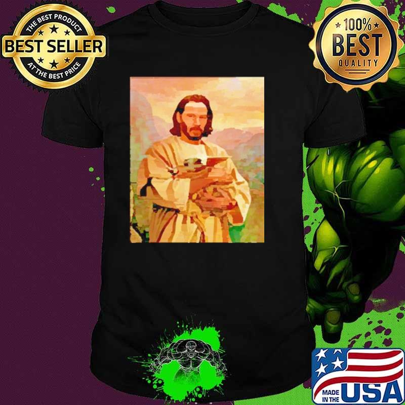 God Keanu Reeves Hug Baby Yoda shirt