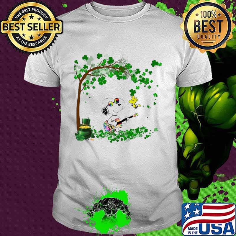 Happy Snoopy and Woodstock St Patricks Day tree shirt