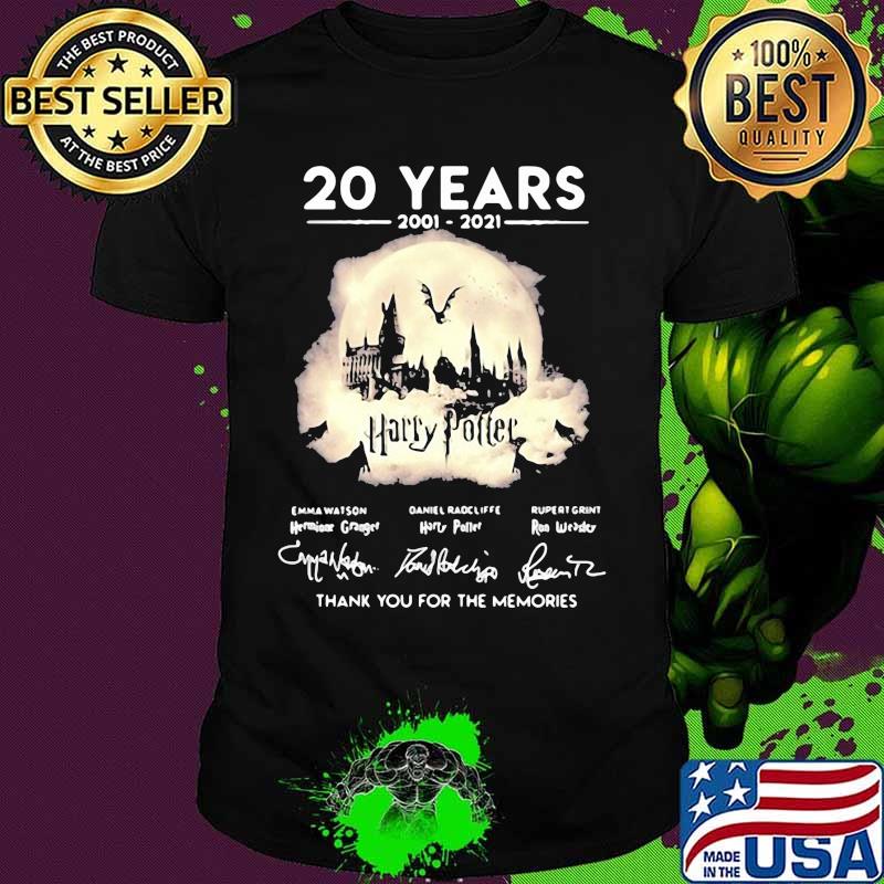 Harry Potter 20 Years Of 2001 2021 Thank You For The Memories Signature Shirt