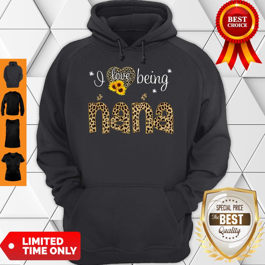 Premium I Love Being Nana Sunflower Leopard Shirt