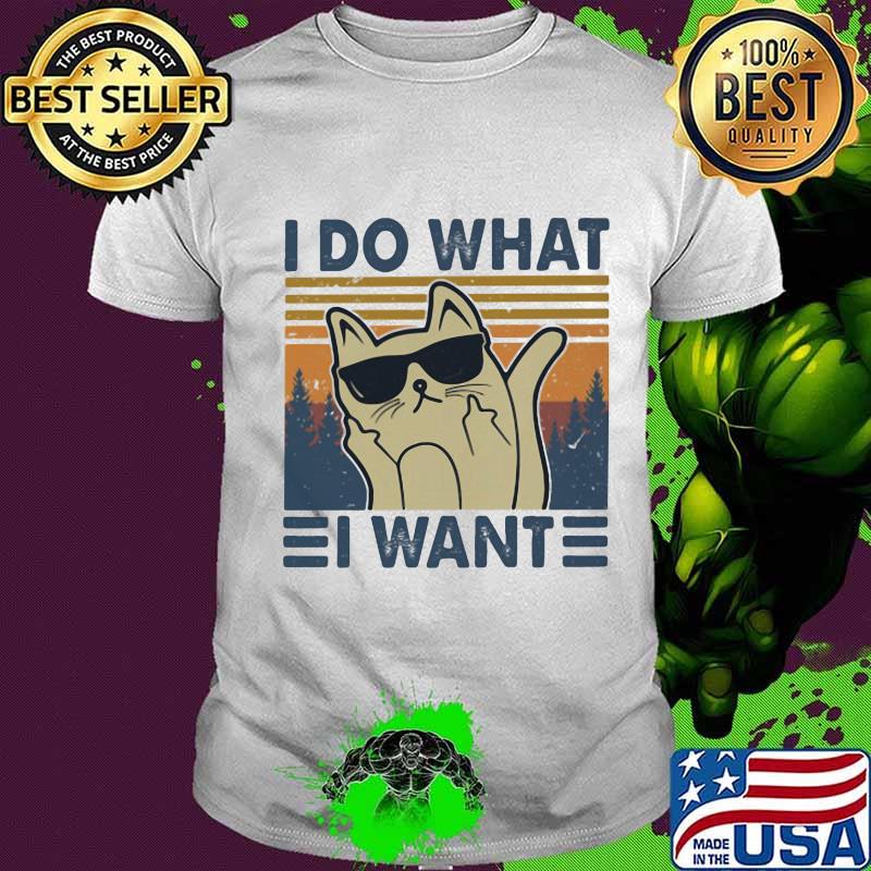 I Do What I Want Black Cat Wear Sunglasses Vintage Shirt Unisex I Do What I Want Black Cat Wear Sunglasses Vintage Shirt Unisex