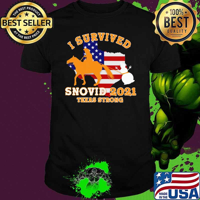 I Survived Snovid 2021 Texas Strong American Flag Shirt