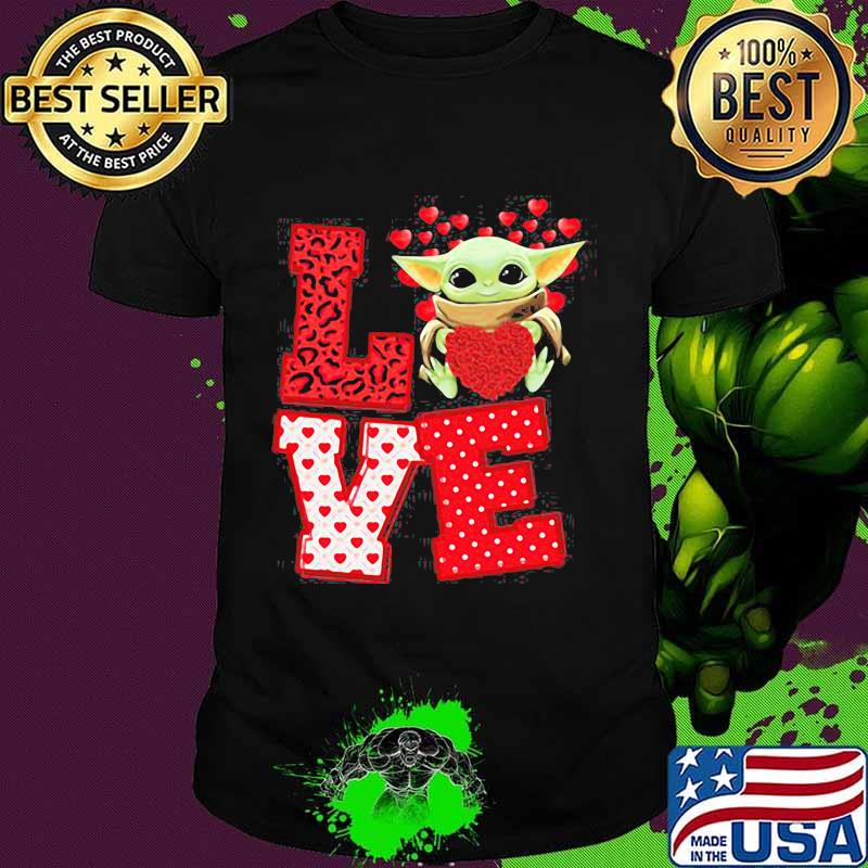 Love Baby Yoda Star Wars Heart Valentine Day Shirt