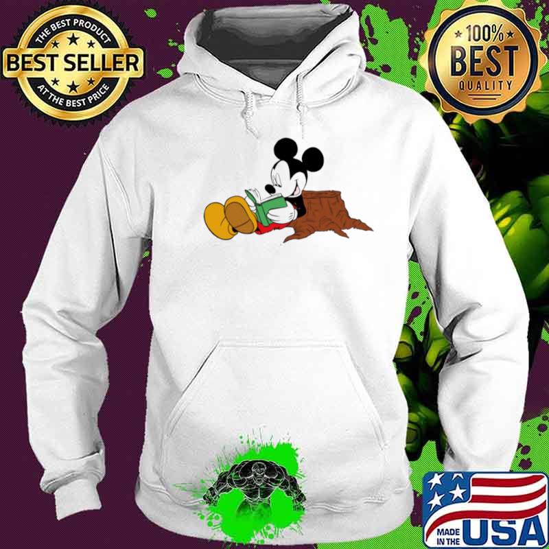 Mickey Mouse Reading Books Shirt Hoodie Sweater Long Sleeve And Tank Top