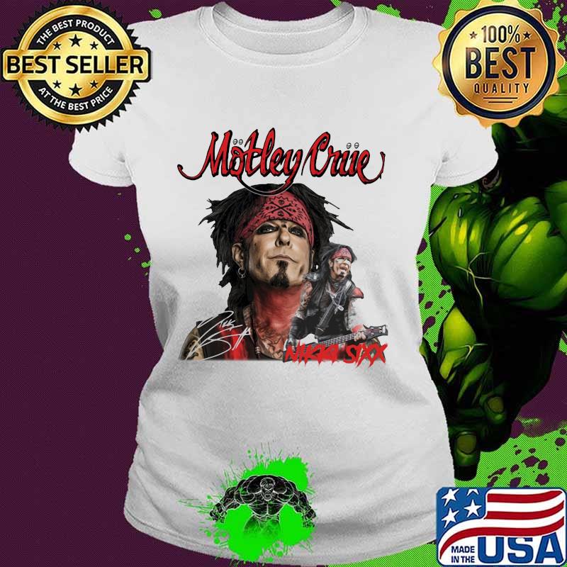 Motley Crue Nikka Sixx Player Guitar Electric Shirt Ladies tee Motley Crue Nikka Sixx Player Guitar Electric Shirt Ladies tee