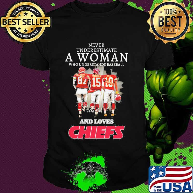 Never Underestimate A Woman Who Understands Baseball And Loves Chiefs Shirt