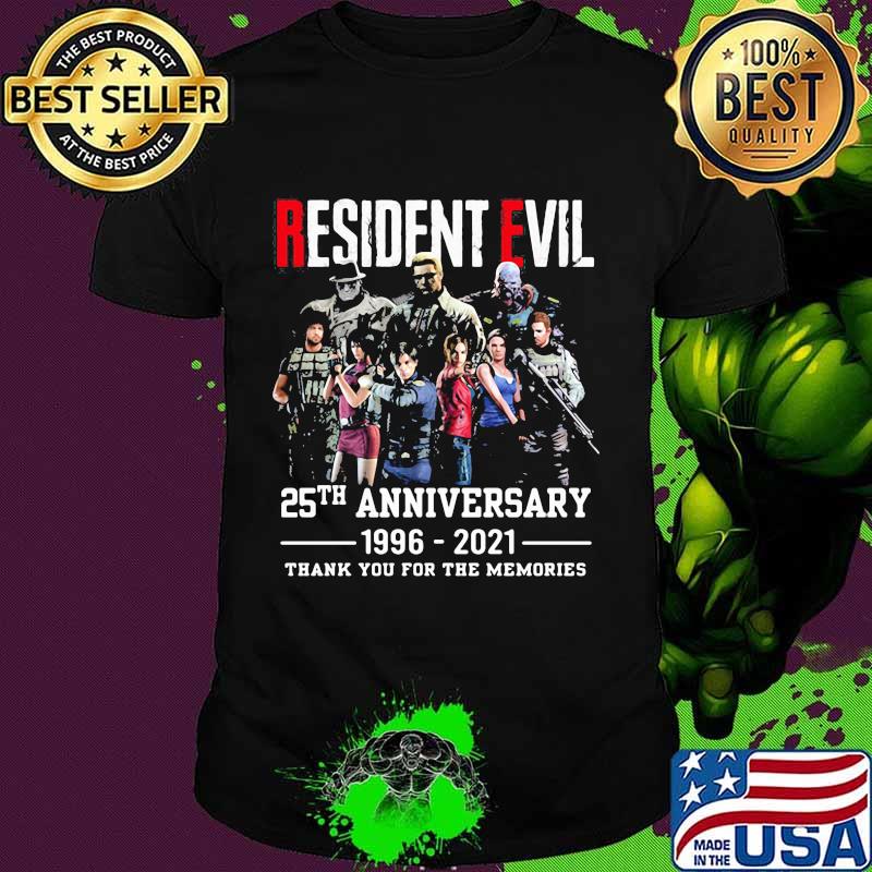 Resident Evil 25th Anniversary 1996 2021 Thank You For The Memories Shirt