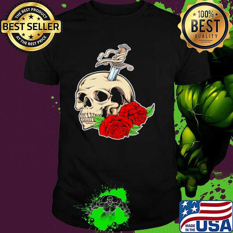 Skull shirt skull roses shirt
