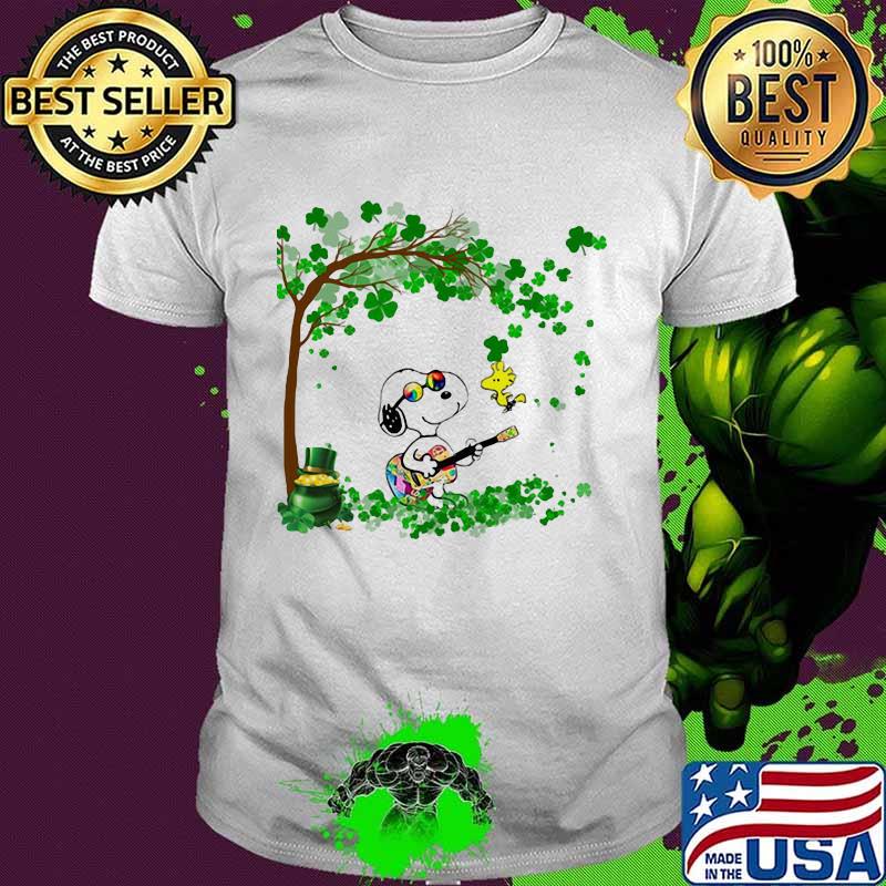 Snoopy Play Guitar And Woodstock Irish Patricks Day Shirt