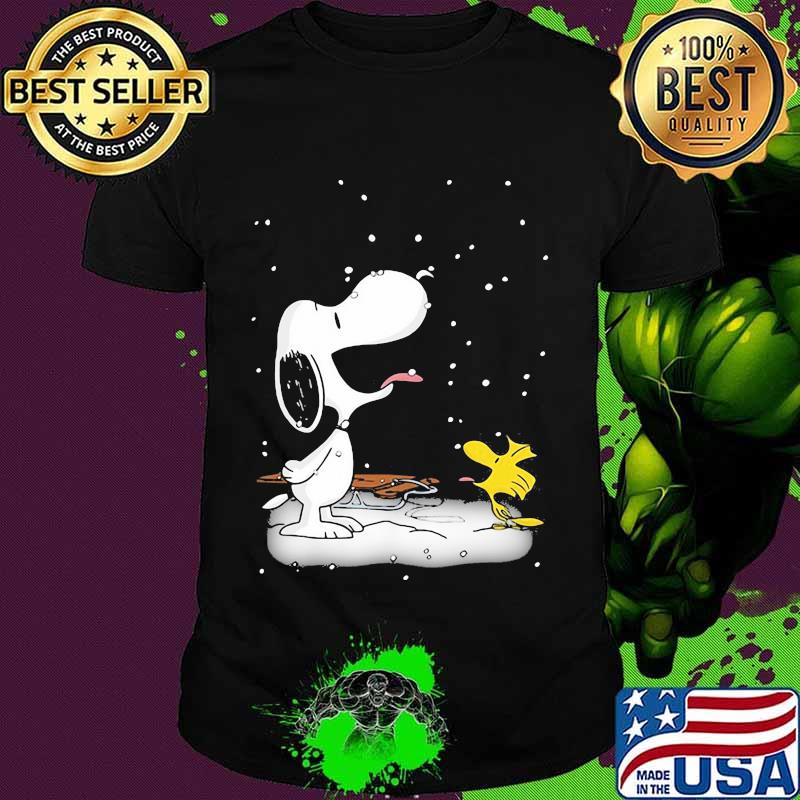 Snoopy With Woodstock Playing In The Snow Shirt