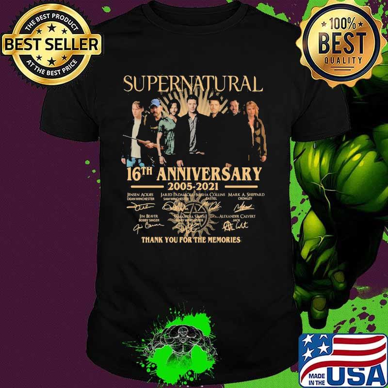 Supernatural 16th Anniversary 2005 2021 Thank You For The Memories Signature Shirt