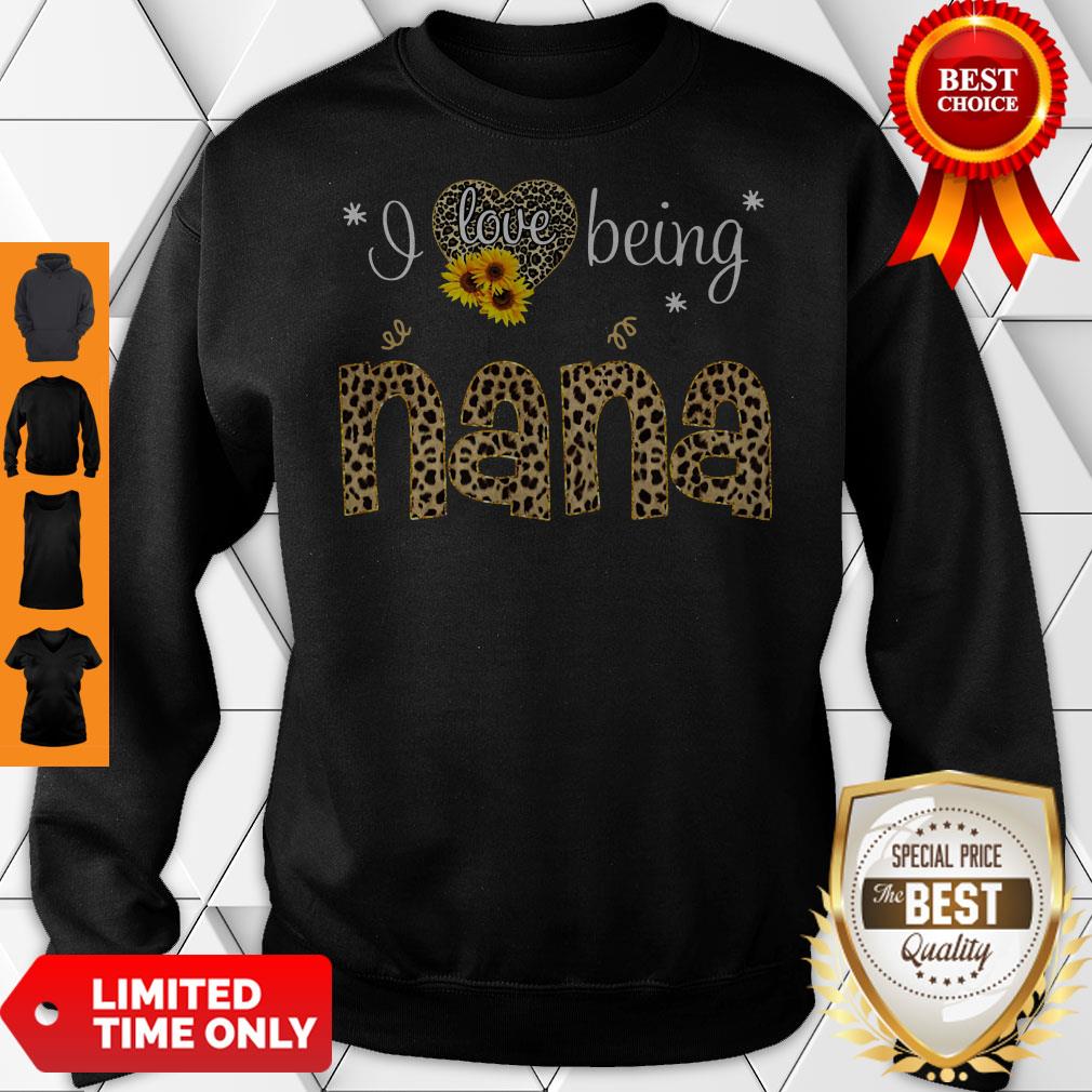 Premium I Love Being Nana Sunflower Leopard Shirt
